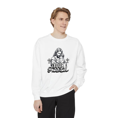 Faith-Inspired Unisex Garment-Dyed Sweatshirt – Perfect for Comfort and Spiritual Expression