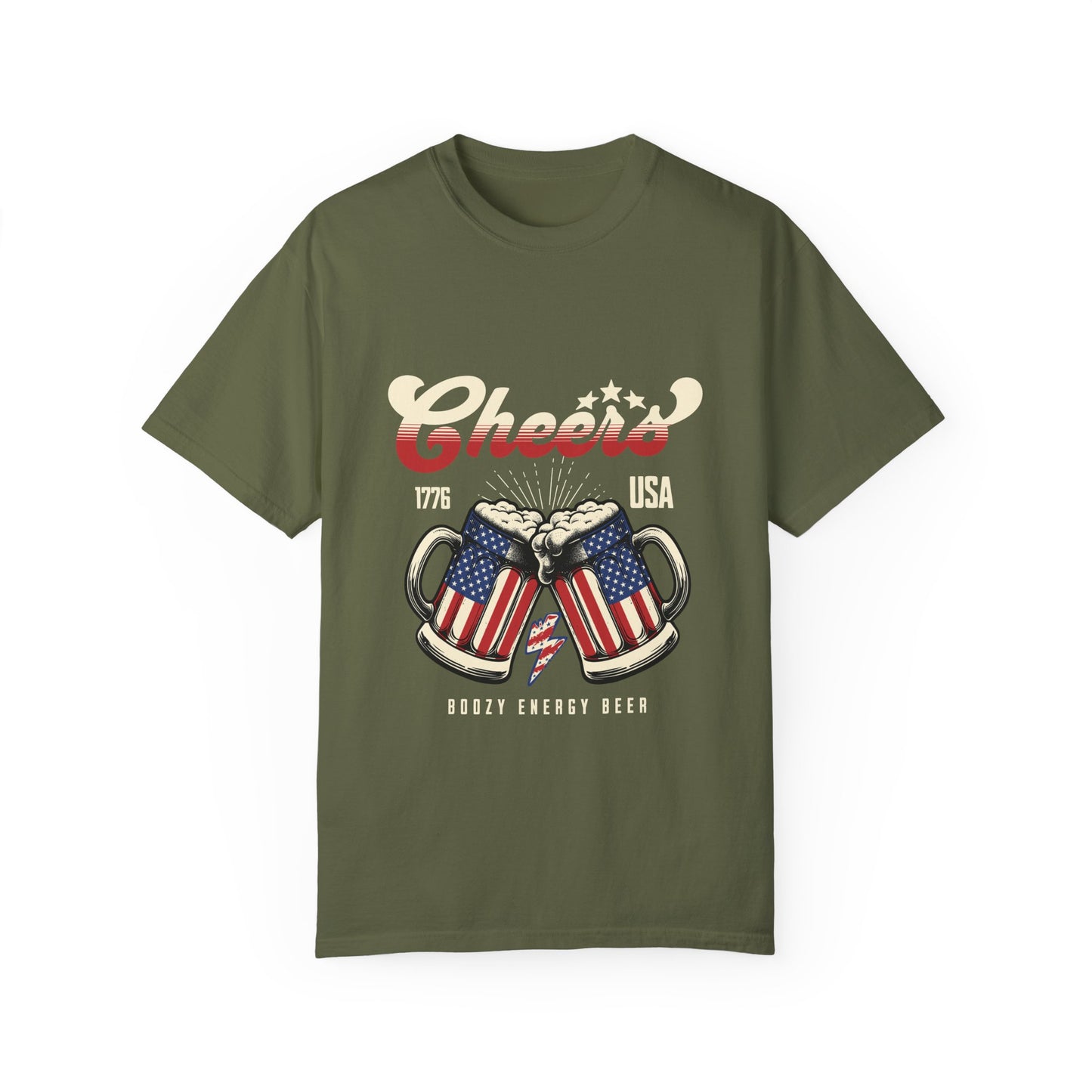 Celebrate Freedom Unisex Garment-Dyed T-Shirt - Cheers USA Beer Design