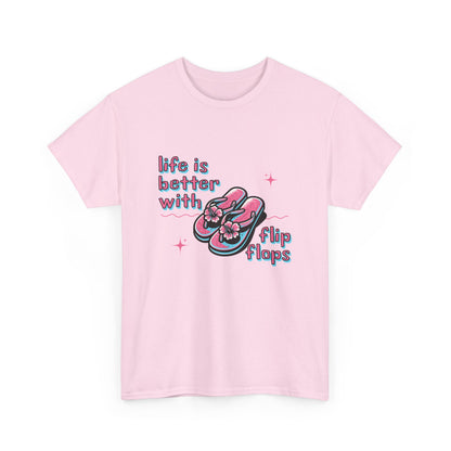 Flip Flop Vibes women Heavy Cotton Tee - Life is Better with Flip Flops