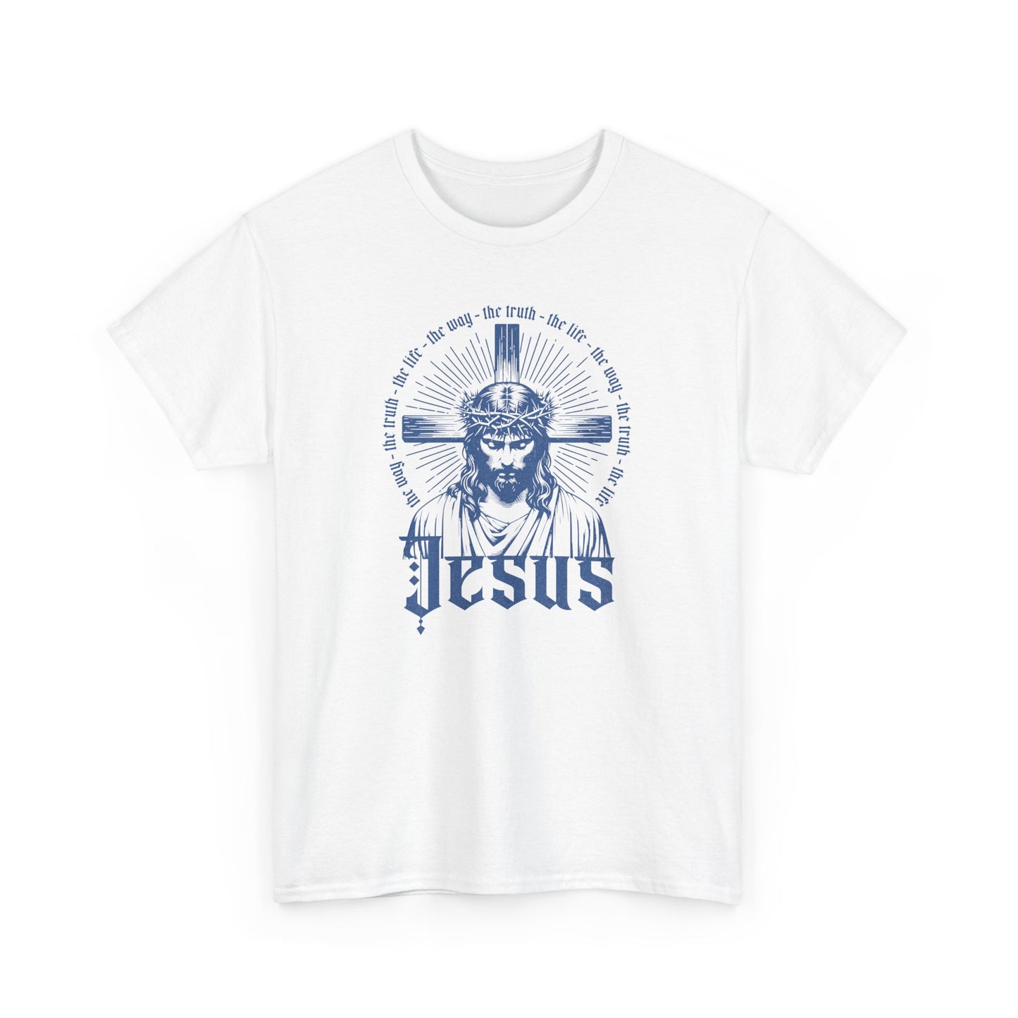 Faith-Inspired Unisex Heavy Cotton Tee - 'Jesus' Graphic Design