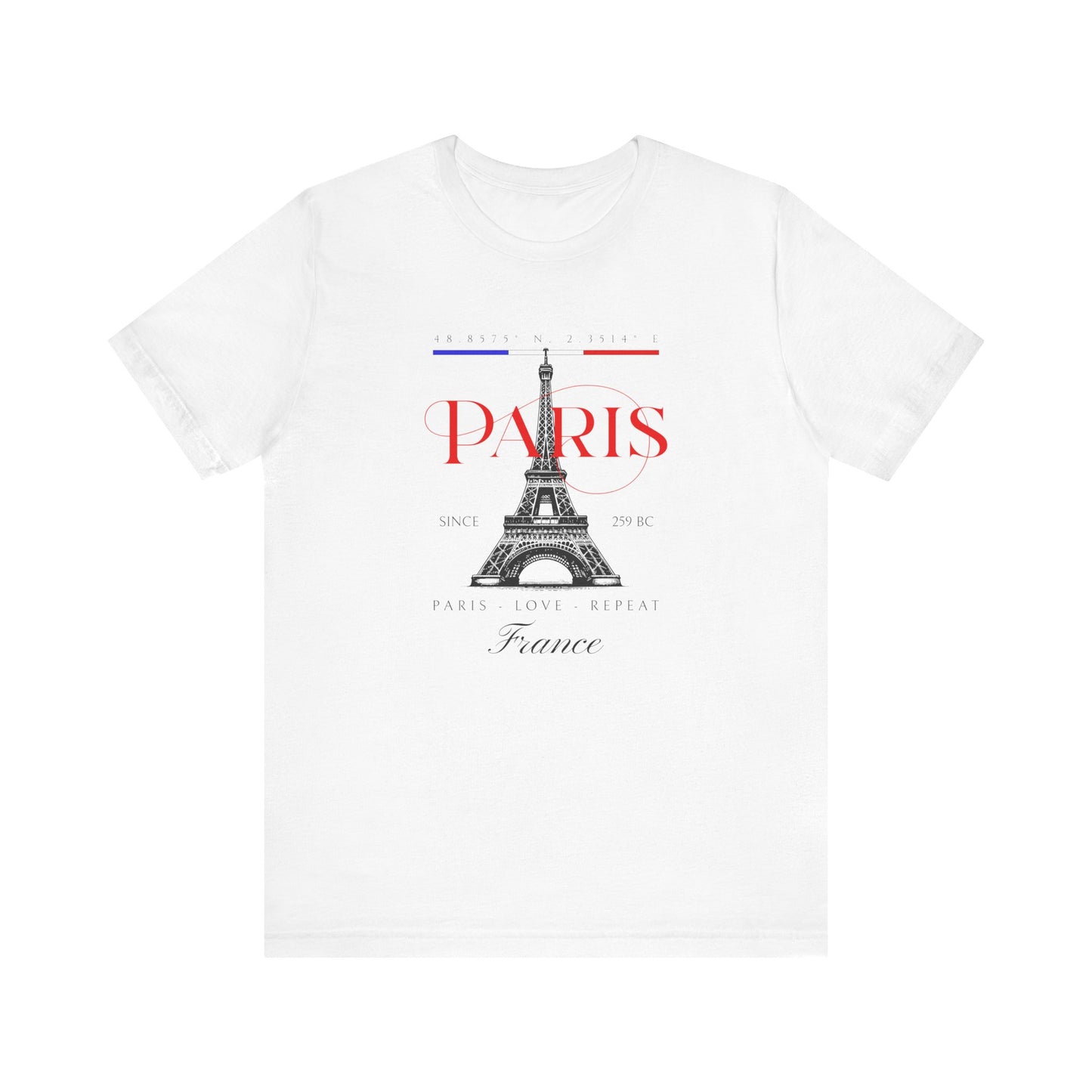 Paris Love Unisex Jersey Tee - Eiffel Tower Graphic Shirt