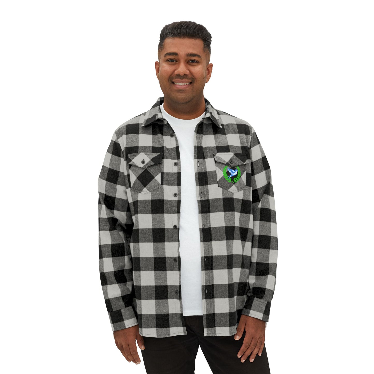 Unisex Flannel Shirt - Cozy Black and White Checkered Style for All Seasons