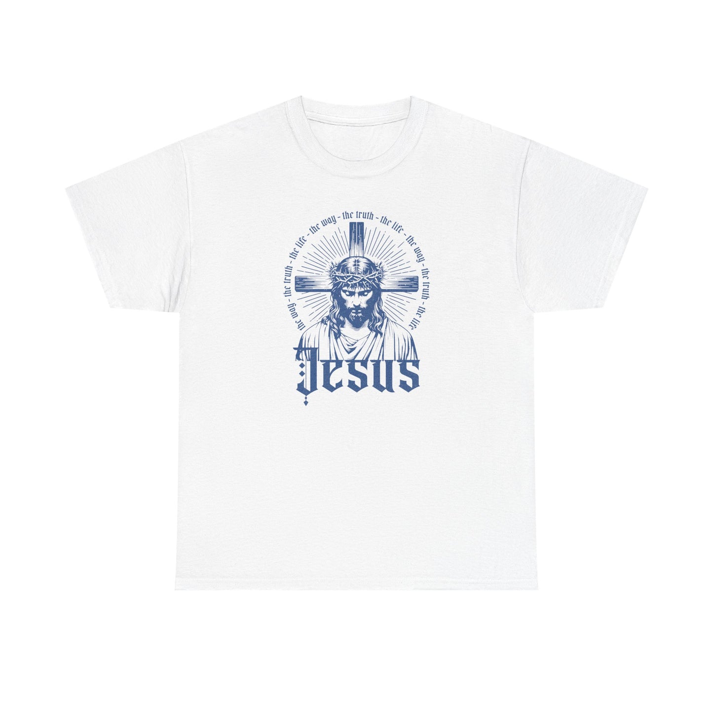 Faith-Inspired Unisex Heavy Cotton Tee - 'Jesus' Graphic Design