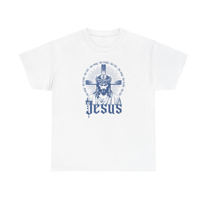 Faith-Inspired Unisex Heavy Cotton Tee - 'Jesus' Graphic Design