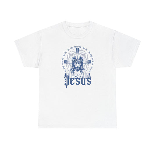 Faith-Inspired Unisex Heavy Cotton Tee - 'Jesus' Graphic Design