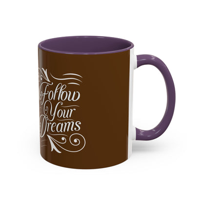 Inspirational Follow Your Dreams Coffee Mug - Motivational Accent Mug for Dreamers and Coffee Lovers