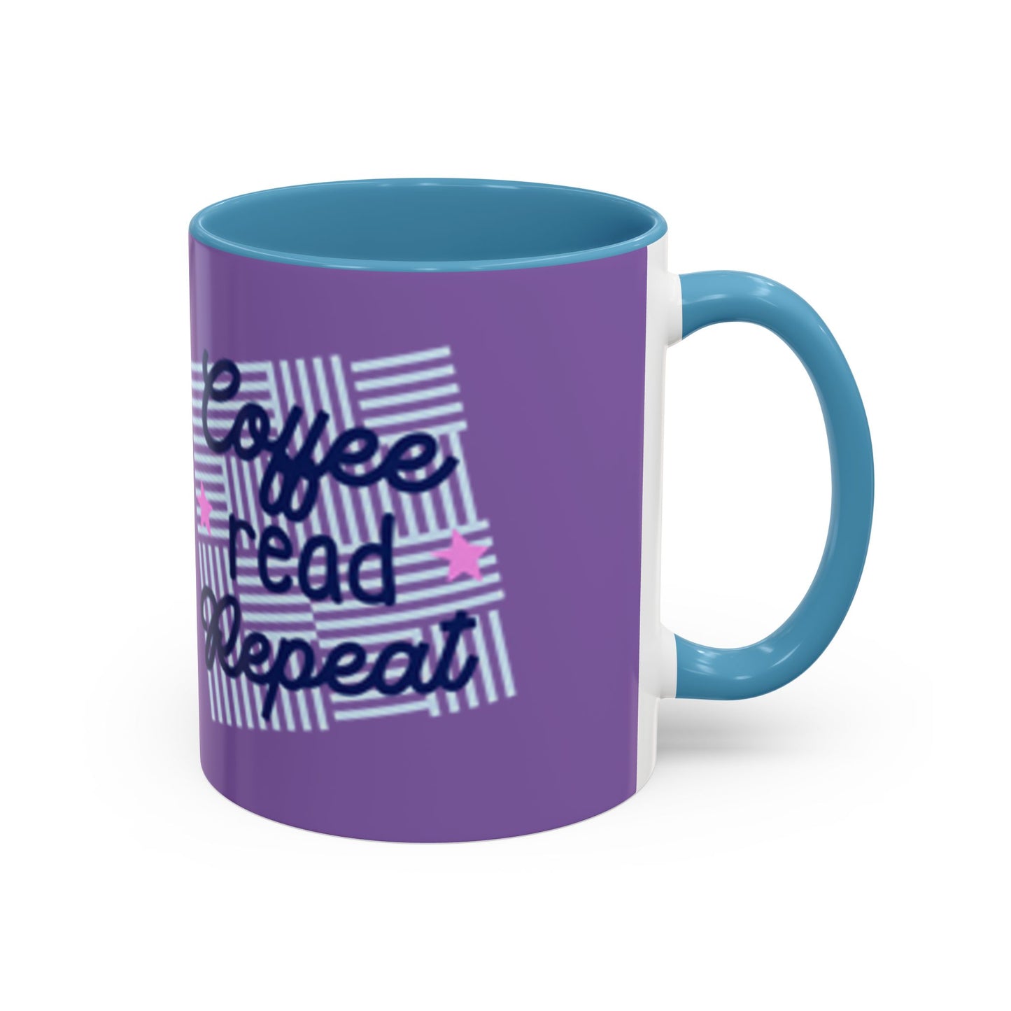 Coffee Read Repeat Accent Mug - Perfect Gift for Book Lovers