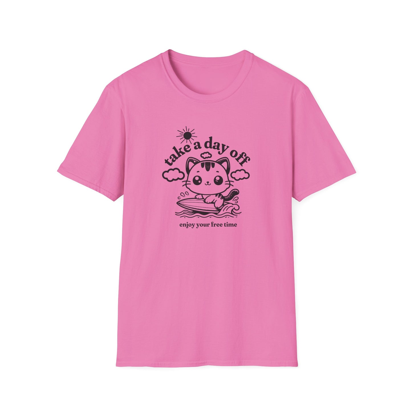 Cute Cat "Take a Day Off" Unisex Softstyle T-Shirt