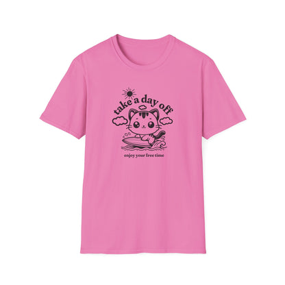 Cute Cat "Take a Day Off" Unisex Softstyle T-Shirt