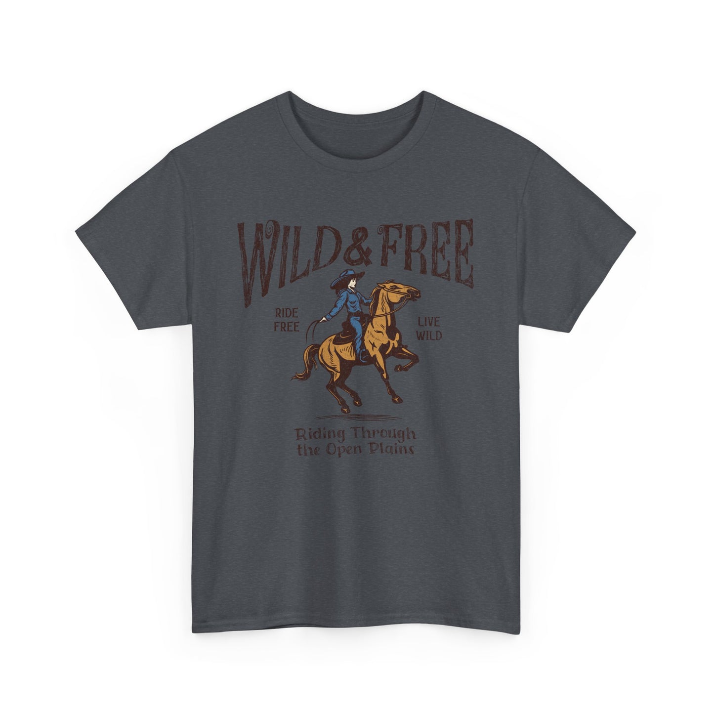 Wild & Free Women Heavy Cotton Tee - Adventure Spirit Graphic Tee