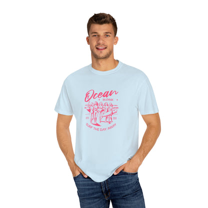 Ocean in Pink Unisex Garment-Dyed T-Shirt - Surf the Day Away