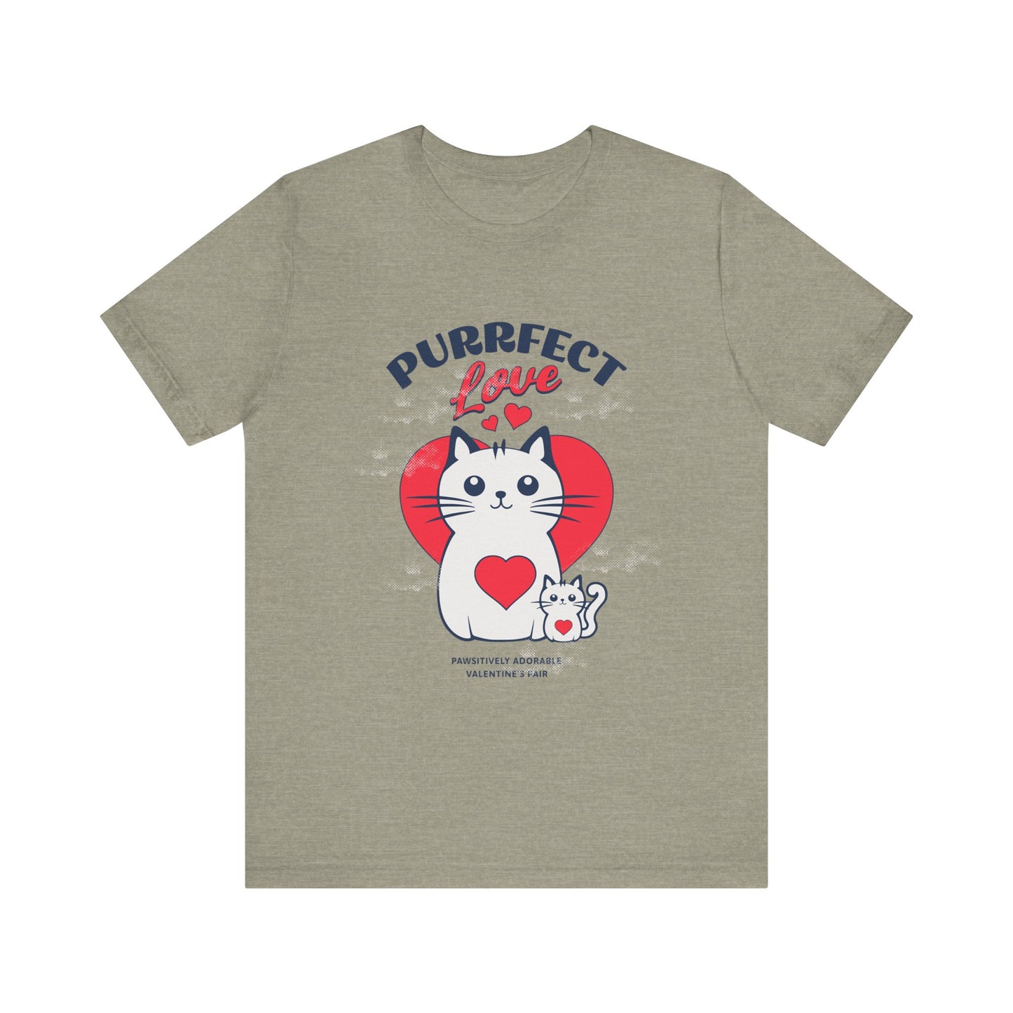 Purrfect Love Cat Tee | Adorable Valentine's Day Unisex Jersey Shirt