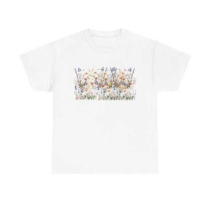 Botanical Bloom Unisex Women's  Cotton Tee - Nature-Inspired Floral Design