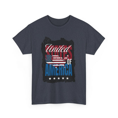 Patriotic Unisex Heavy Cotton Tee - United of America Design