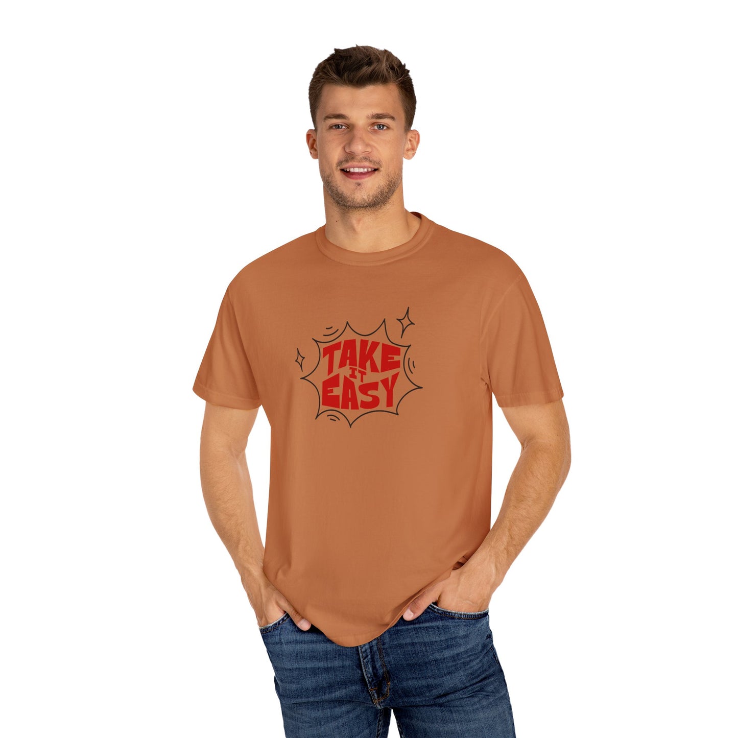 Take It Easy Unisex Garment-Dyed T-Shirt - Casual Comfort for Every Day