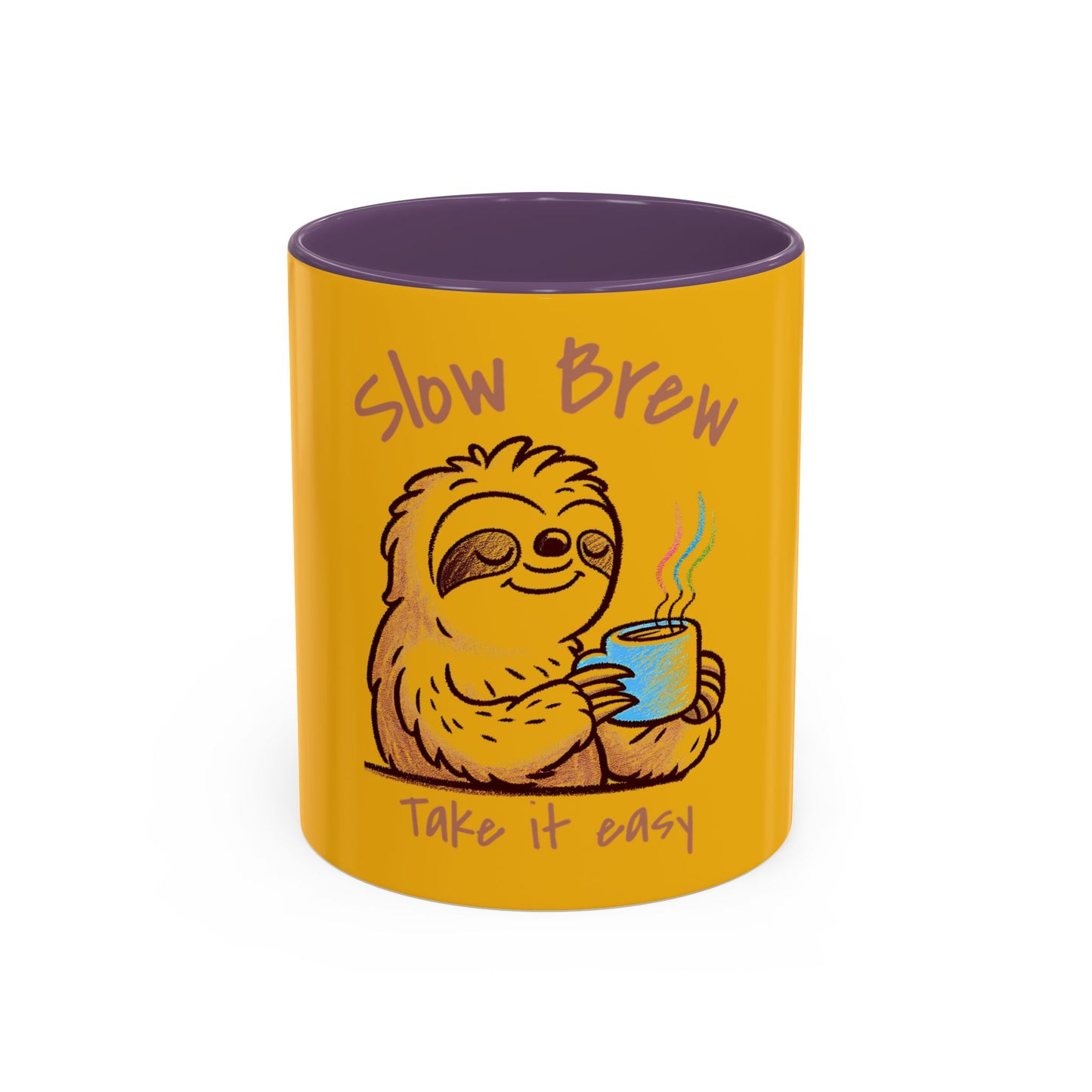 Cute Sloth Coffee Mug - Slow Brew Take It Easy - Fun Gift for Coffee Lovers