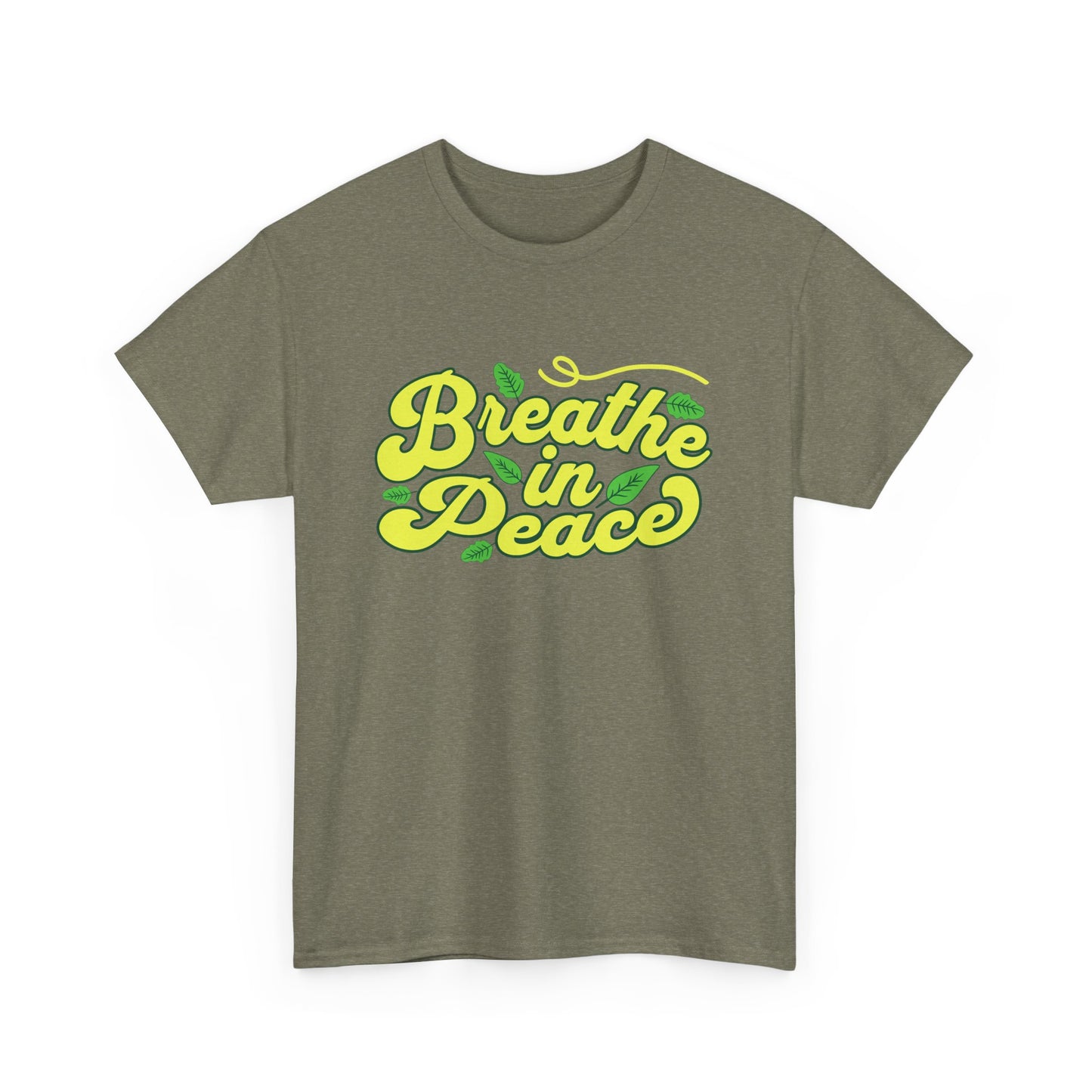 Breathe in Peace Men Heavy Cotton T-Shirt  - Comfortable Relaxation Shirt