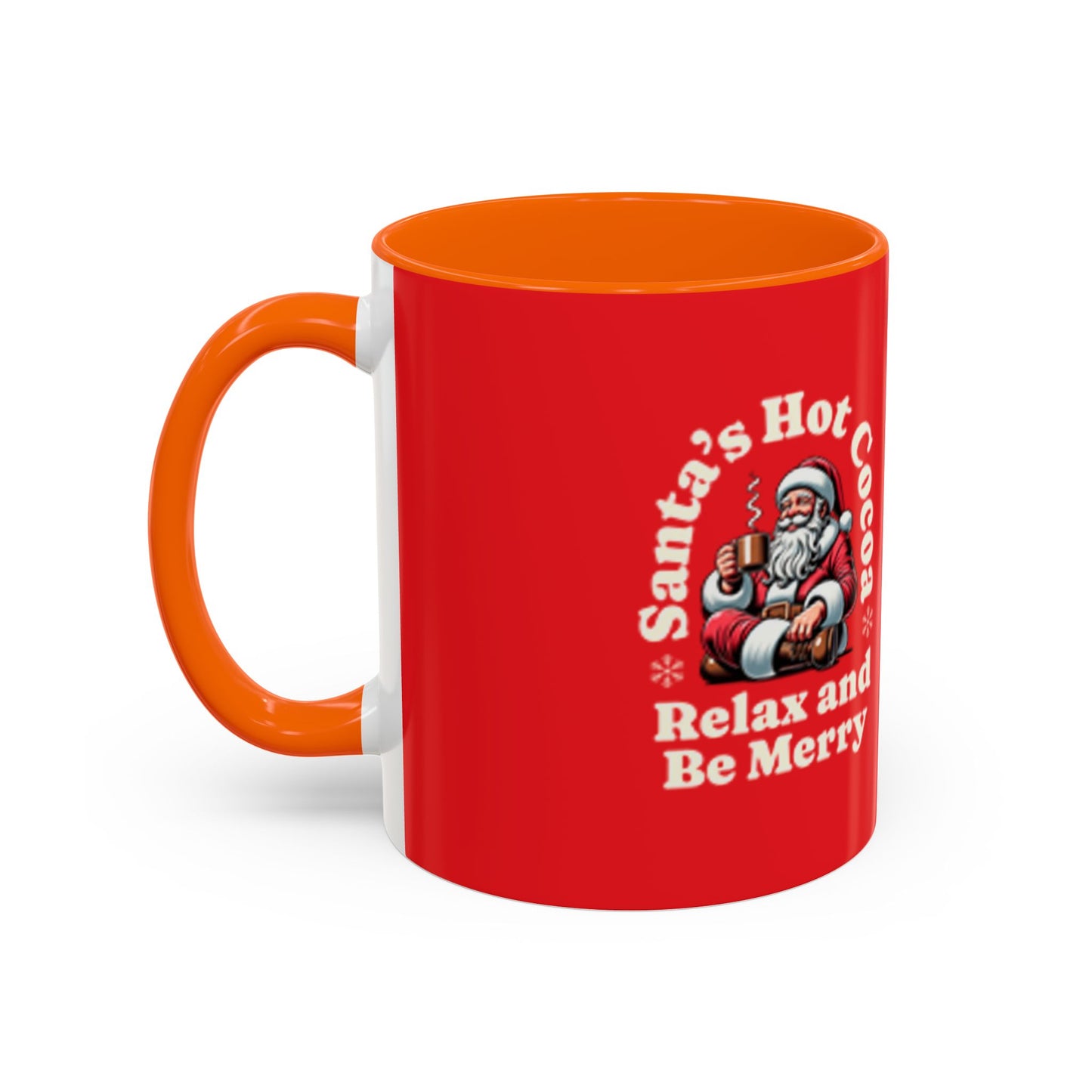 Santa's Hot Cocoa Accent Coffee Mug - Relax and Be Merry - Perfect Holiday Gift