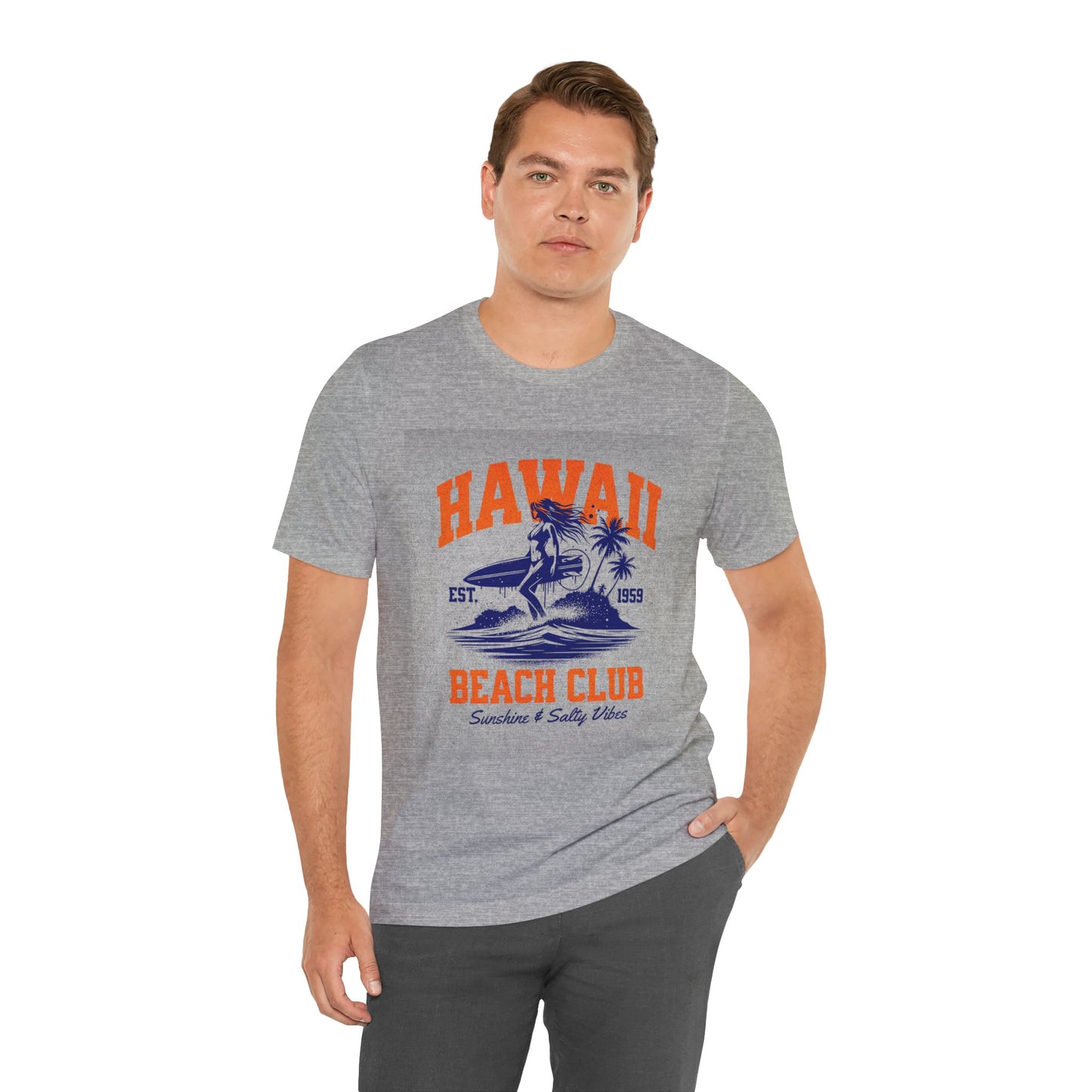 Hawaii Beach Club Unisex Tee - Sunshine & Salty Vibes, Sunset Beach Graphic