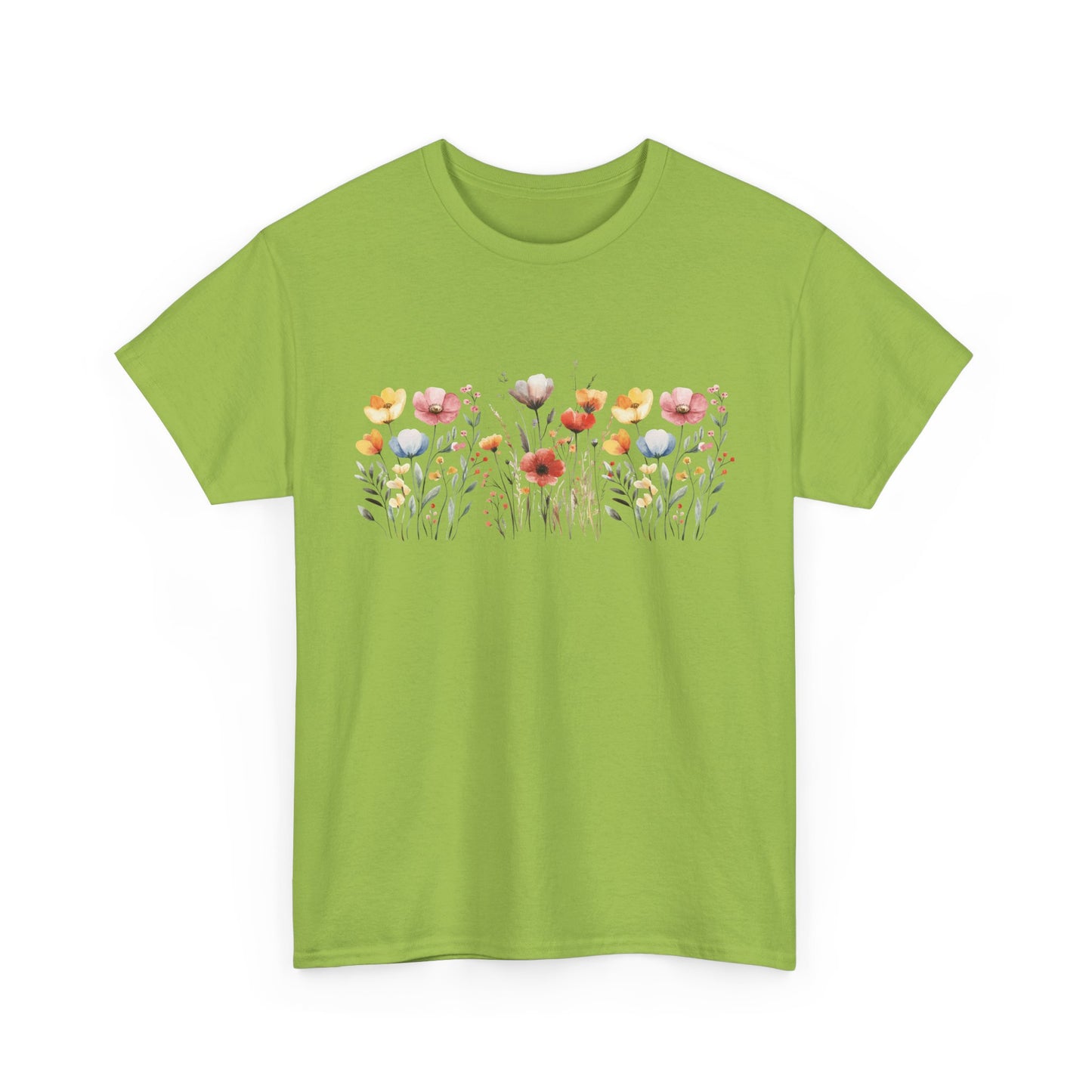 Floral Garden Unisex Heavy Cotton Tee - Perfect for Spring Celebrations