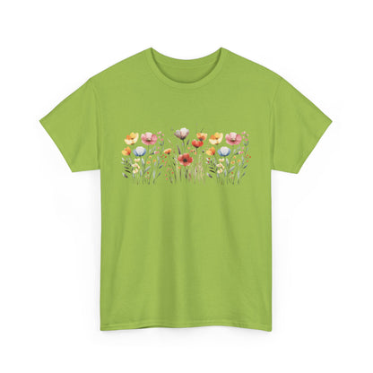 Floral Garden Unisex Heavy Cotton Tee - Perfect for Spring Celebrations