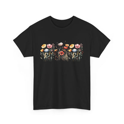 Floral Garden Unisex Heavy Cotton Tee - Perfect for Spring Celebrations