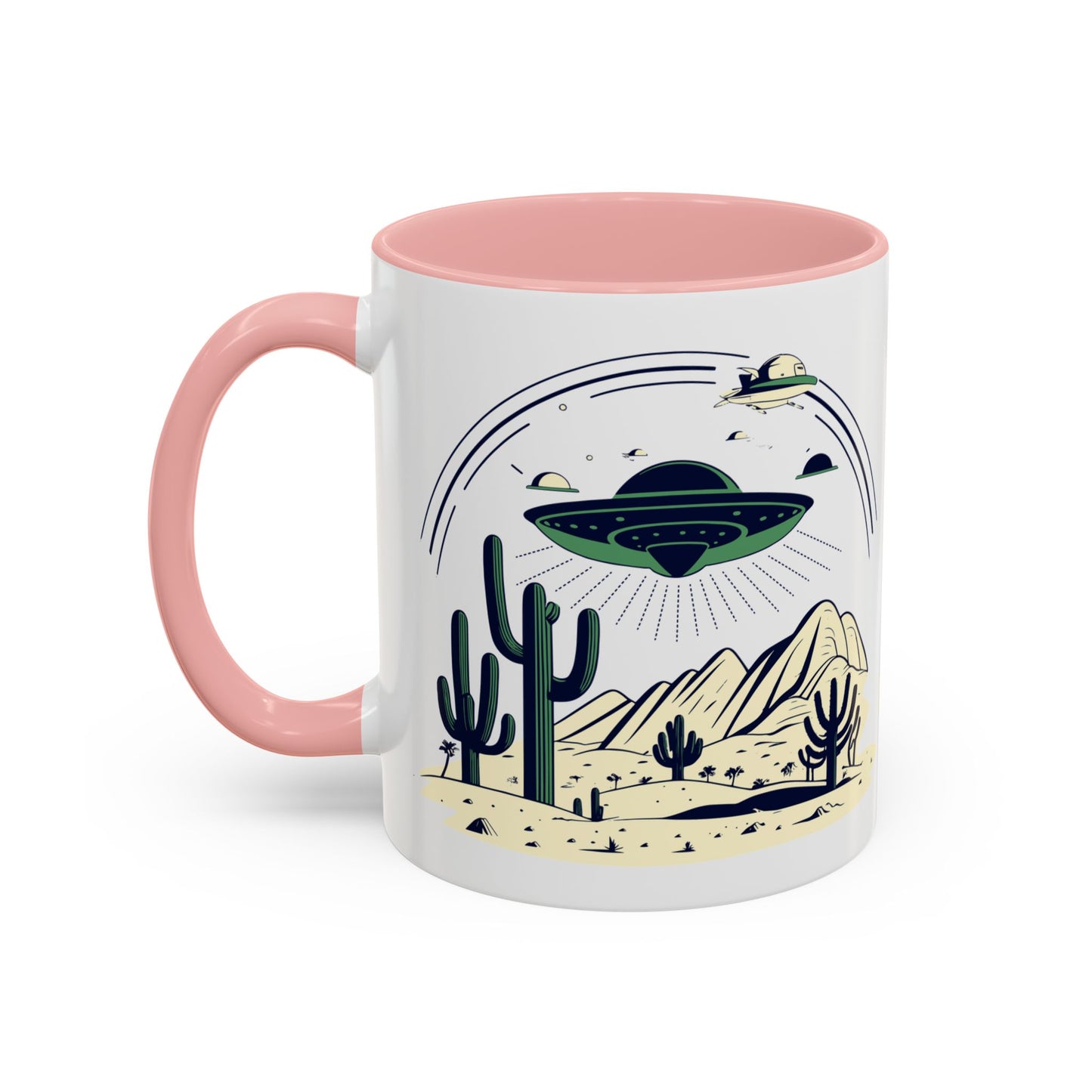 Retro UFO Accent Coffee Mug - Perfect for Sci-Fi Lovers and Gift Giving