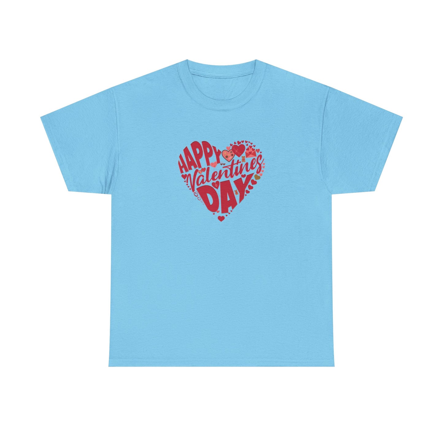 Valentine's Day Unisex Heavy Cotton Tee - Happy Heart Design