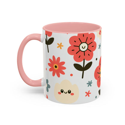 Cheerful Floral Accent Coffee Mug - Happy Vibes for Every Sip