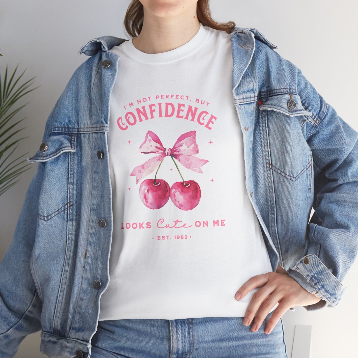 Women Cute Confidence Cherry Unisex Heavy Cotton T-Shirt