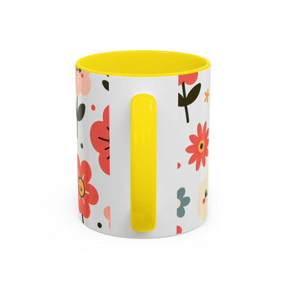 Cheerful Floral Accent Coffee Mug - Happy Vibes for Every Sip