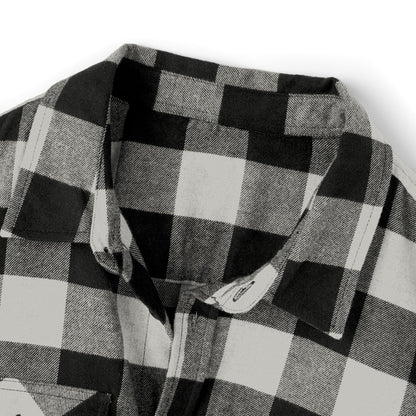 Unisex Flannel Shirt - Cozy Black and White Checkered Style for All Seasons