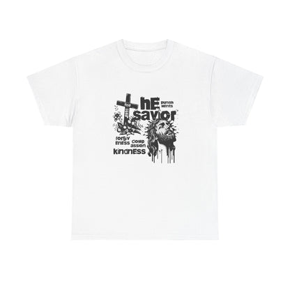 Unisex Heavy Cotton Tee - 'The Savior' Inspirational Shirt with Kindness Message