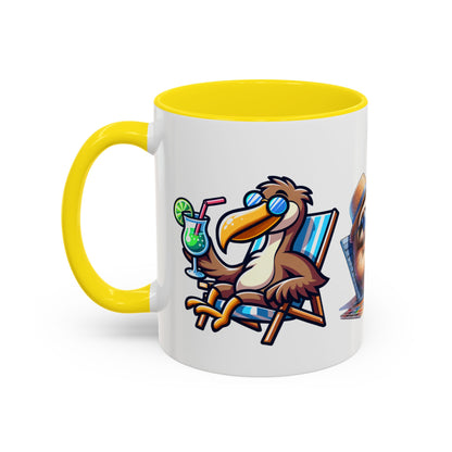 Chill Sloth Accent Coffee Mug - Fun 11oz & 15oz Drinking Mug for Relaxed Vibes