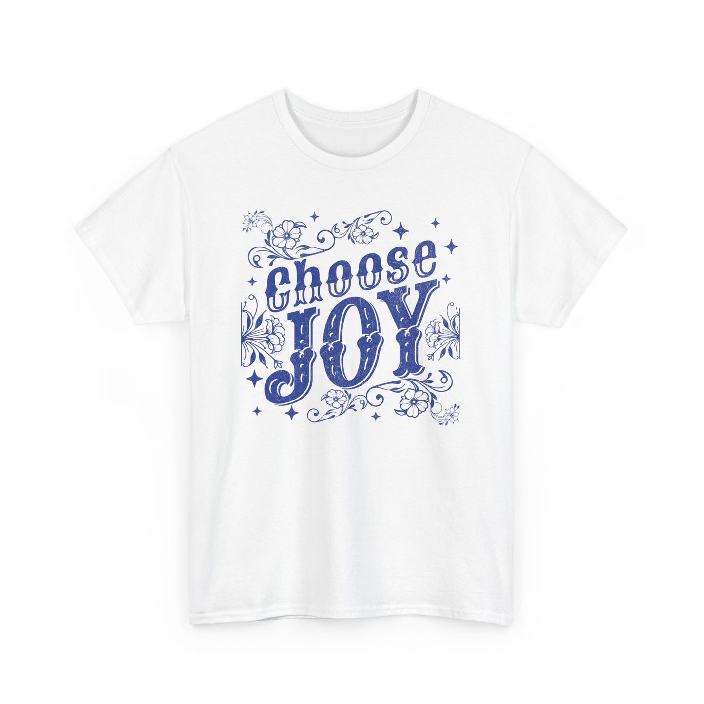 Choose Joy Men  Heavy Cotton Tee - Positive Vibes T-Shirt for Everyday Wear