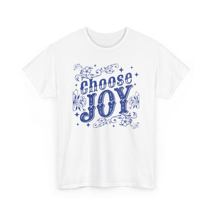 Choose Joy Men  Heavy Cotton Tee - Positive Vibes T-Shirt for Everyday Wear