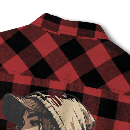 Urban Style Unisex Flannel Shirt - Love Design - Casual Fashion for All Occasions