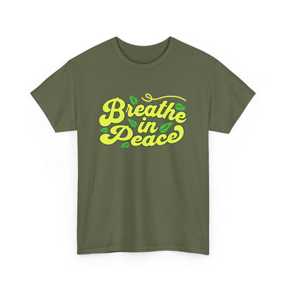 Breathe in Peace Men Heavy Cotton T-Shirt  - Comfortable Relaxation Shirt