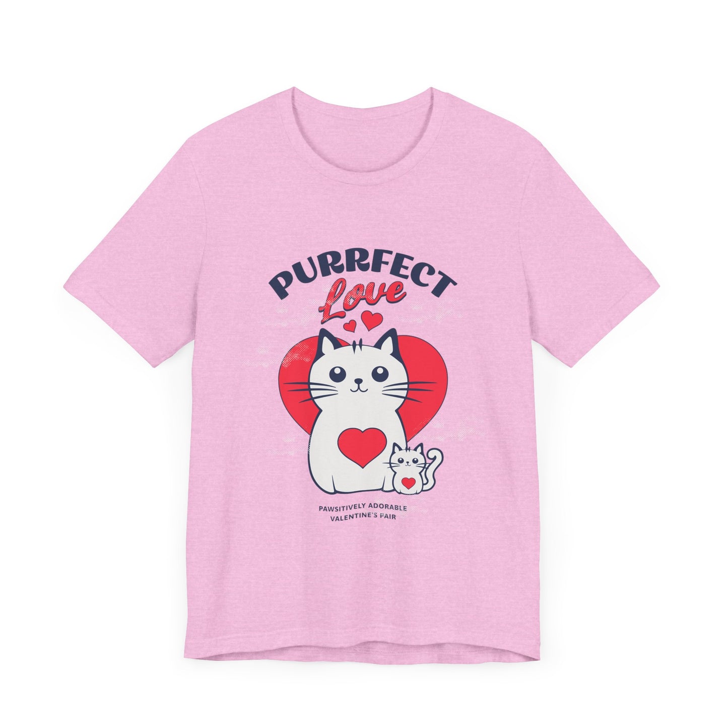 Purrfect Love Cat Tee | Adorable Valentine's Day Unisex Jersey Shirt