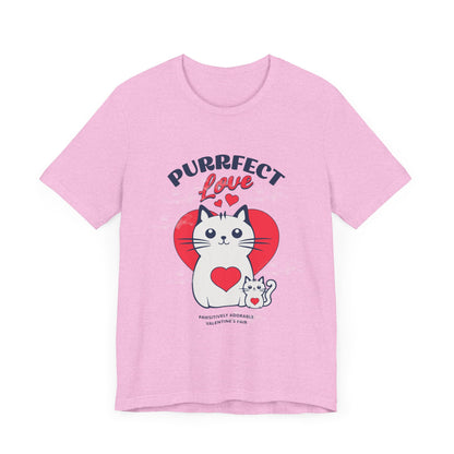 Purrfect Love Cat Tee | Adorable Valentine's Day Unisex Jersey Shirt