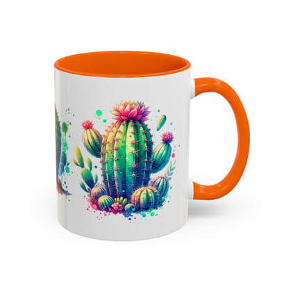 Colorful Cactus Accent Coffee Mug - Perfect Gift for Plant Lovers