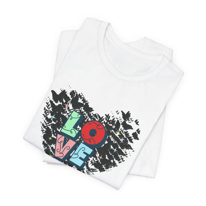 Love Heart Unisex Short Sleeve Tee - Graphic T-Shirt for Casual Wear