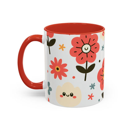 Cheerful Floral Accent Coffee Mug - Happy Vibes for Every Sip