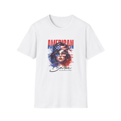 American Babe Unisex Softstyle T-Shirt - Patriotic Graphic Tee for Holidays and Celebrations