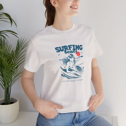 Surfing Beauty Unisex Tee - Vintage Style Short Sleeve T-Shirt