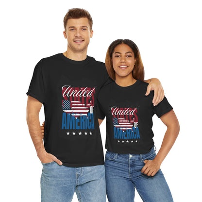 Patriotic Unisex Heavy Cotton Tee - United of America Design