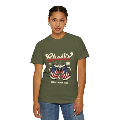 Celebrate Freedom Unisex Garment-Dyed T-Shirt - Cheers USA Beer Design