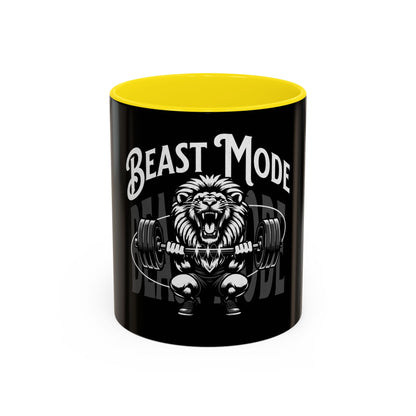 Beast Mode Accent Coffee Mug - Motivational Fitness Mug for Gym Lovers