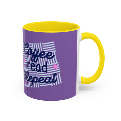 Coffee Read Repeat Accent Mug - Perfect Gift for Book Lovers