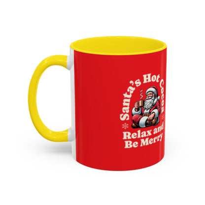 Santa's Hot Cocoa Accent Coffee Mug - Relax and Be Merry - Perfect Holiday Gift